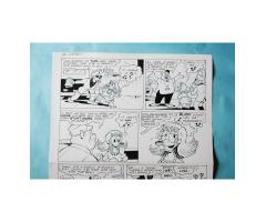 Van Horn Original Ink Page Walt Disney Comic Book Art #644 Donald Duck in Drag