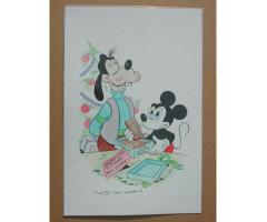 William Van Horn Mickey Mouse & Goofy Original Painting