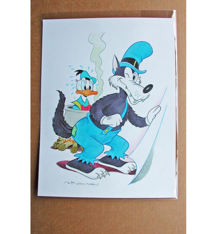 William Van Horn Donald Duck and Bad Wolf Original Painting