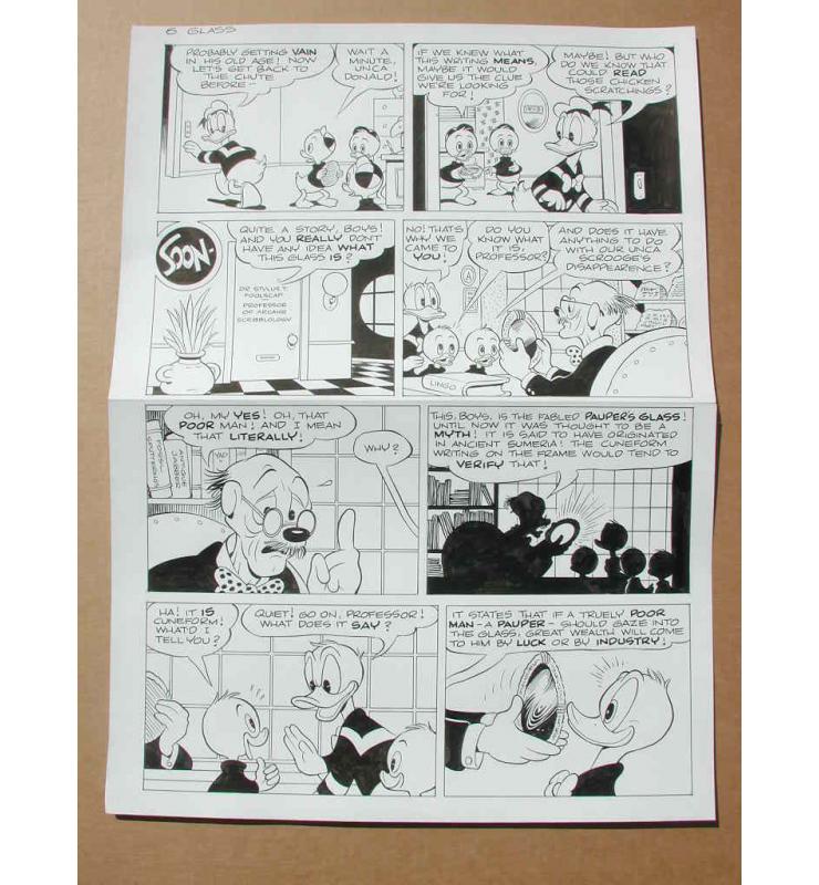 Ink Page 6 Walt Disney's Comic Book Art UNCLE SCROOGE #298 with Donald Duck